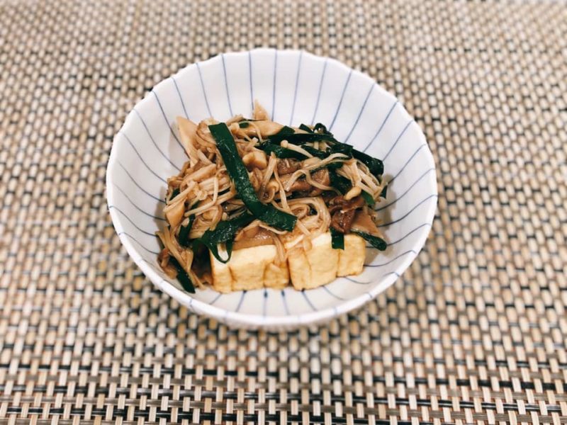 厚揚げ豆腐のきのこあんかけ